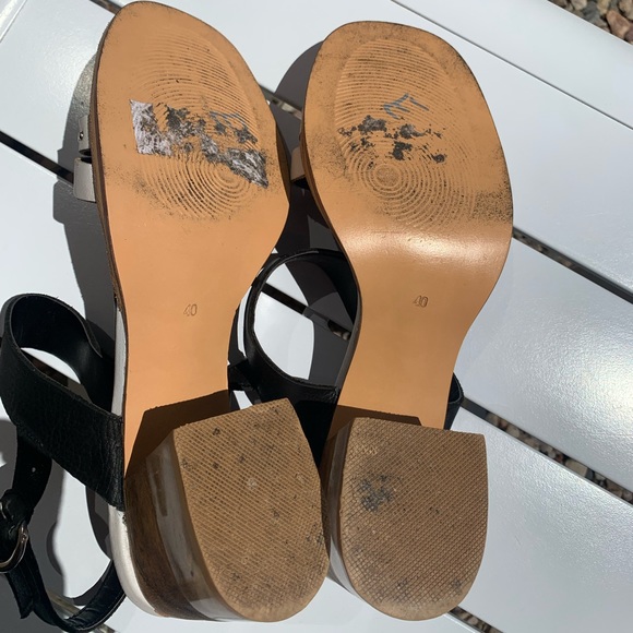 Justa Osadia designer sandals black and white leather size 40 - Picture 16 of 16